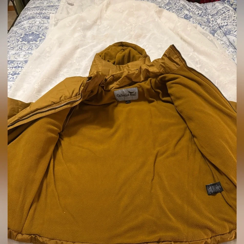 Whales Tail Youth Boy’s Hooded Puffer Jacket - Mustard Brown, sz large, NWT! - Picture 7 of 8
